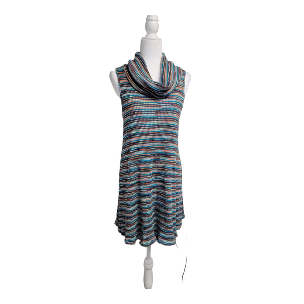 Altar'd State Women's Cowl Neck Sweater Dress Sleeveless Multicolor Size S